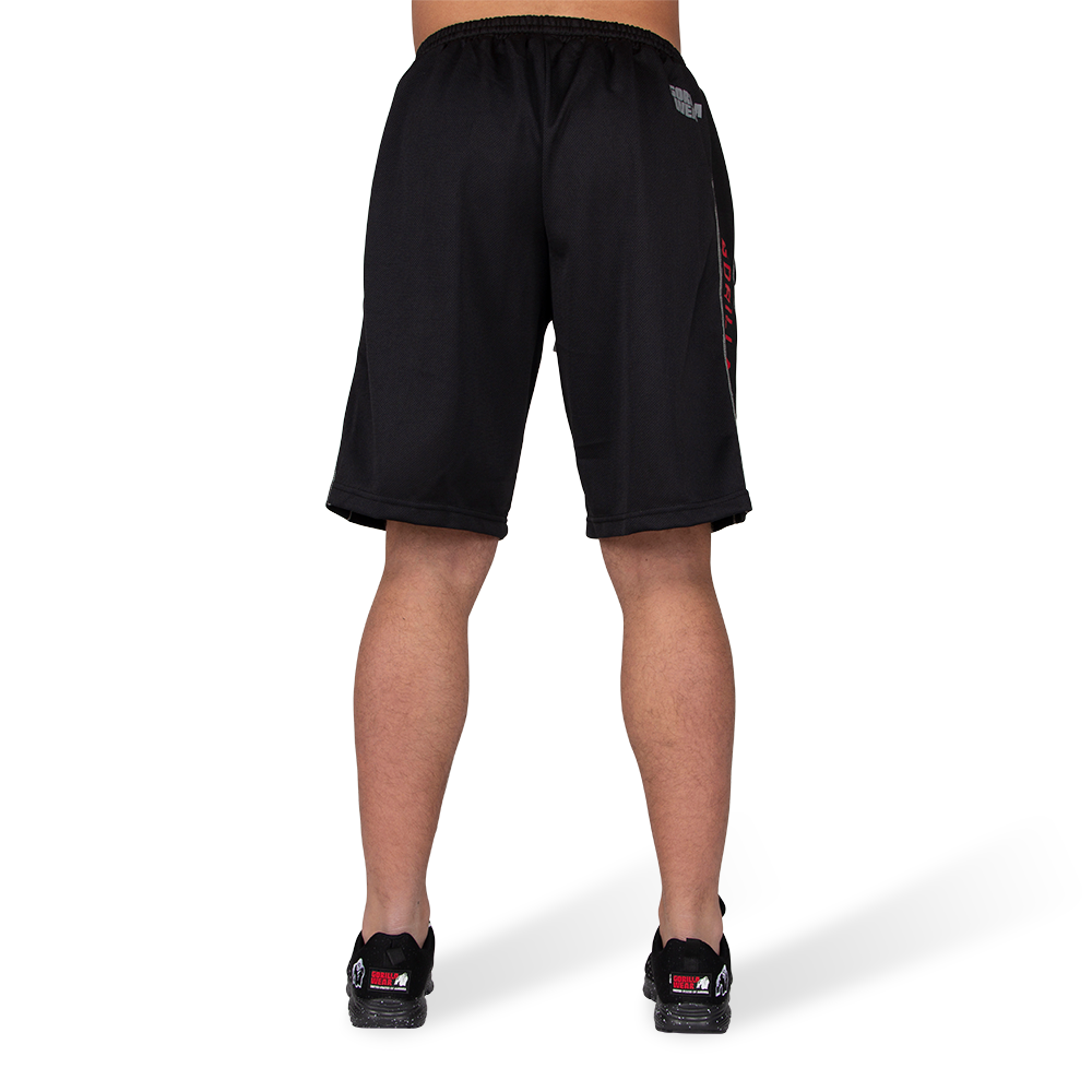 Gorilla Wear Functional Mesh Shorts - Zwart/Rood - Detail