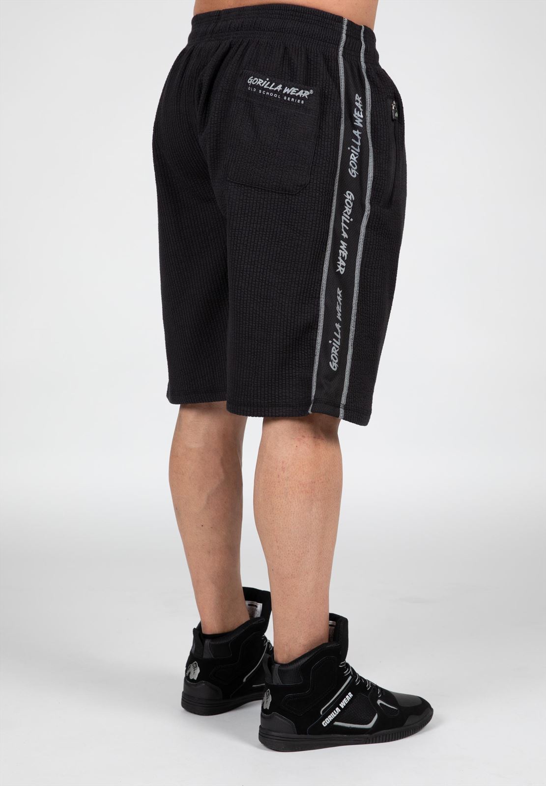 Gorilla Wear Buffalo Old School Workout Shorts - Zwart/Grijs - Detail