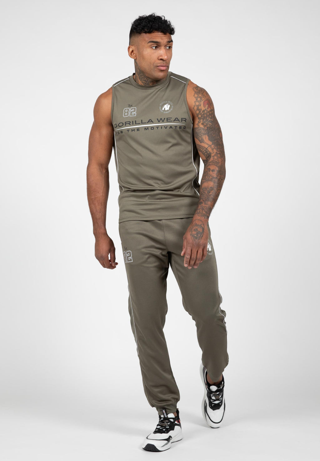 Gorilla Wear Broxton Trainingsbroek - Legergroen - Detail