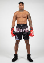 Gorilla Wear Clayton Boxing Shorts - Zwart/Rood - Detail