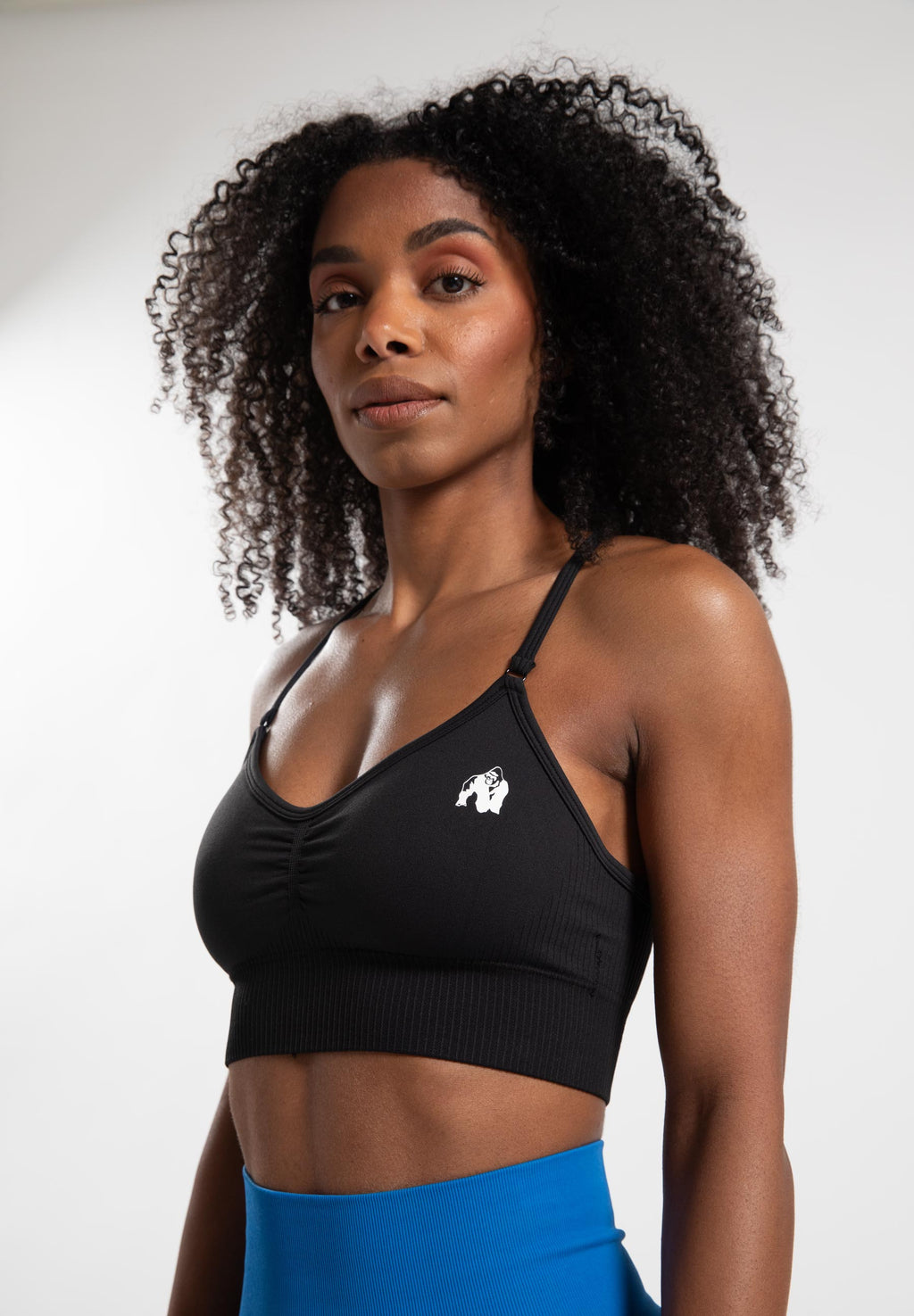 Gorilla Wear Olivia Seamless Sportbeha - Zwart - Detail
