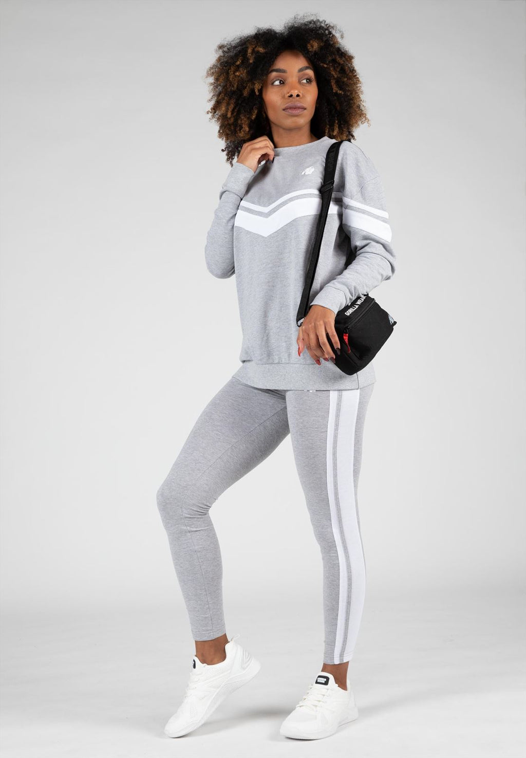 Gorilla Wear Hailey Oversized Sweater - Grijs Gemeleerd - Detail