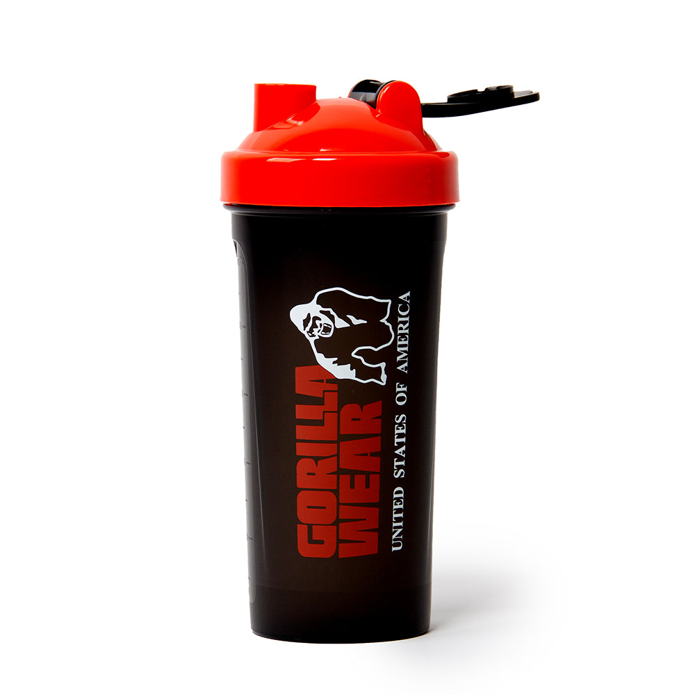 Gorilla Wear Shake Beker XXL - 1000 ml - Zwart/Rood - Detail