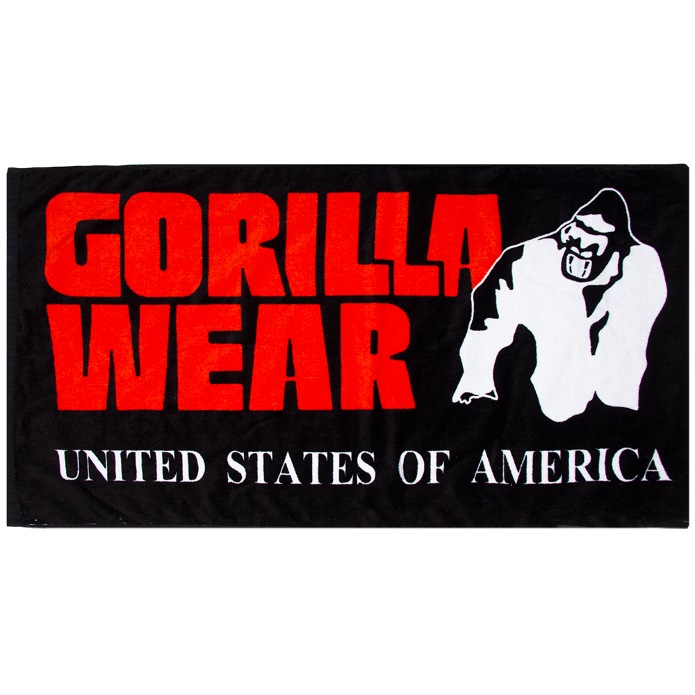 Gorilla Wear Functional Gym Towel - handdoek - Zwart/Rood - Detail