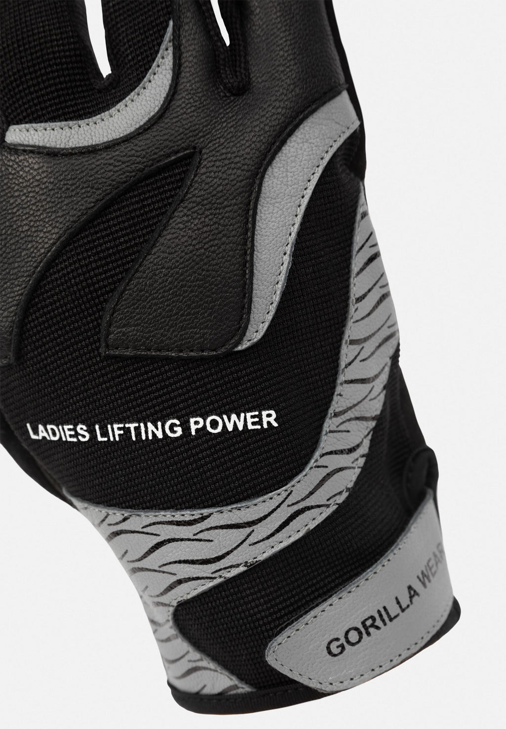 Gorilla Wear Dames Fitness Handschoenen 2.0 - Zwart/Grijs - Detail