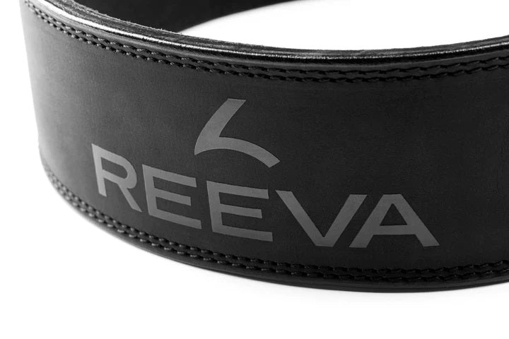 Reeva Leren Powerlifting Riem - Zwart - Detail