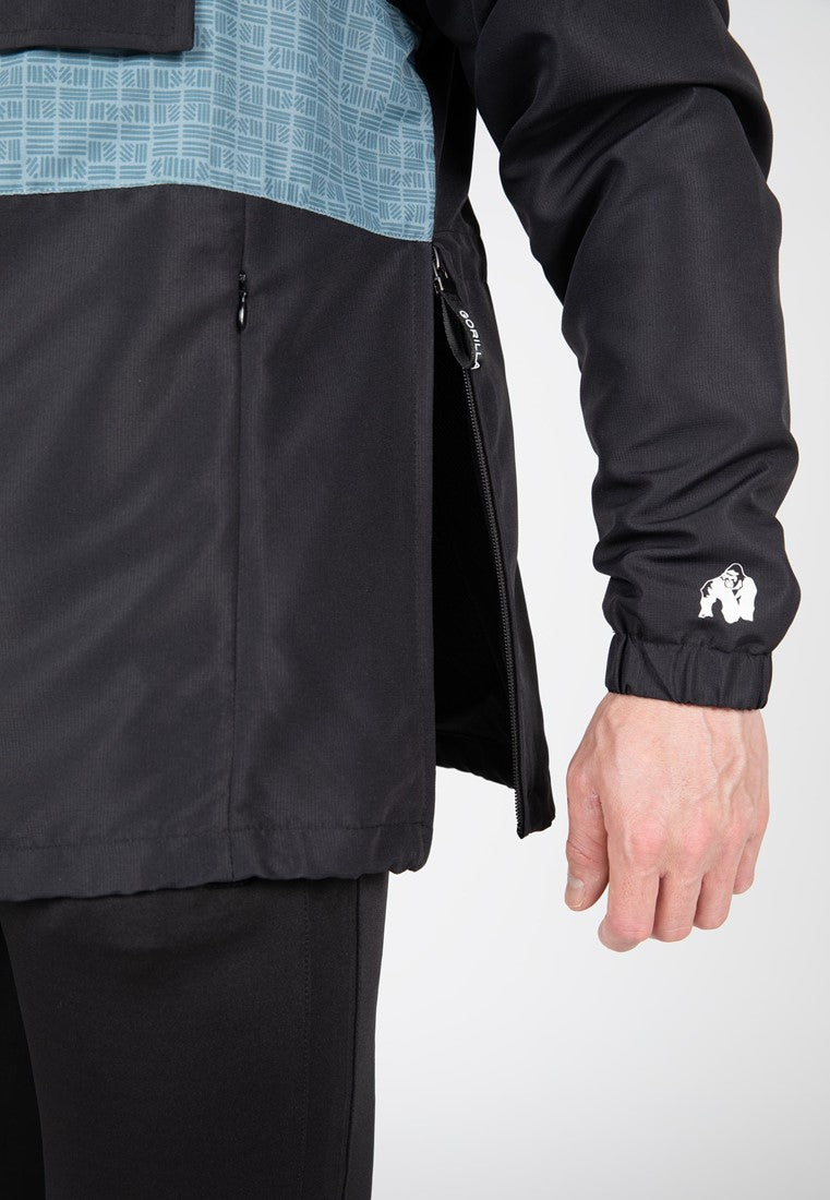 Gorilla Wear Bolton Windbreaker - Unisex Anorak - Zwart - Detail