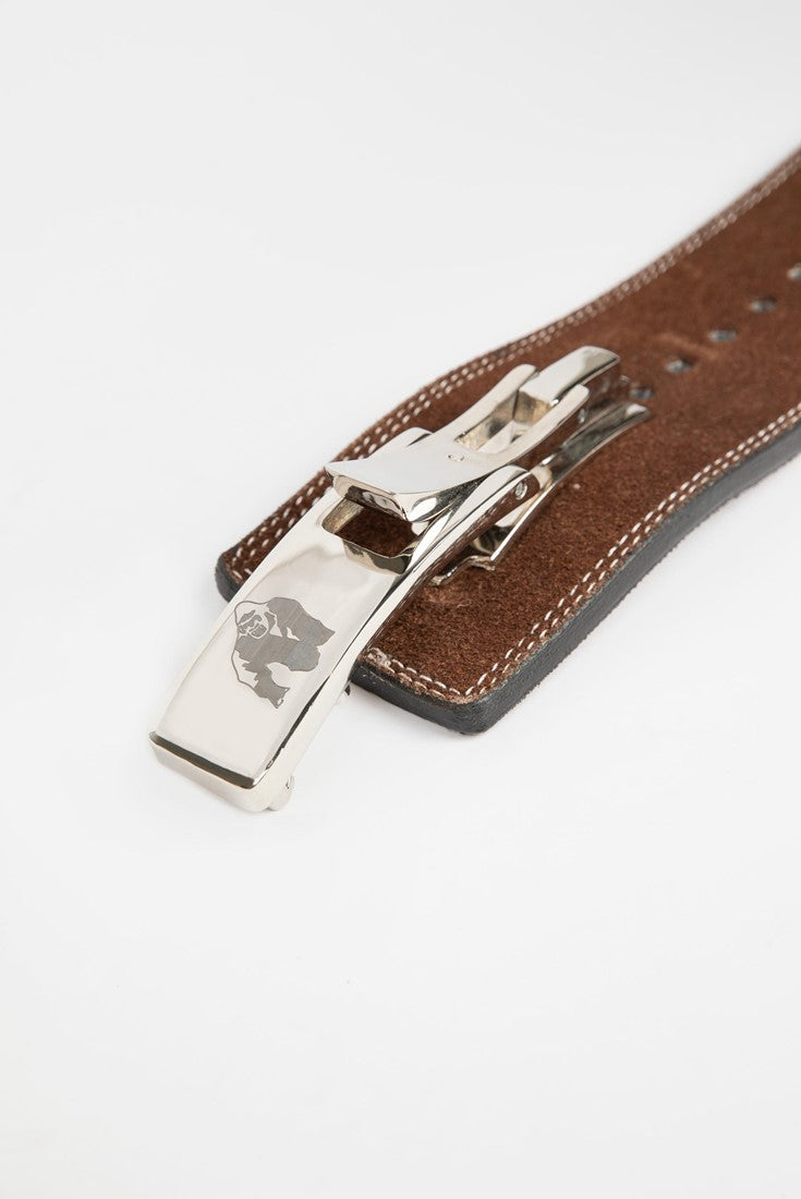 Gorilla Wear Halterriem - 4 Inch Leren Lever Lifting Belt - Bruin - Detail