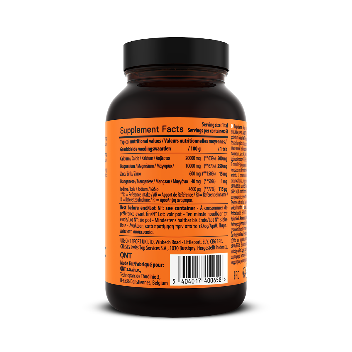 QNT Calcium, Magnesium en Zinc - 60 Tabletten - Detail