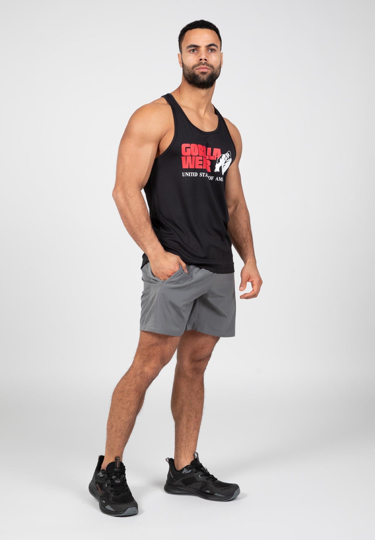 Gorilla Wear Classic Training Tank Top - Zwart - Detail