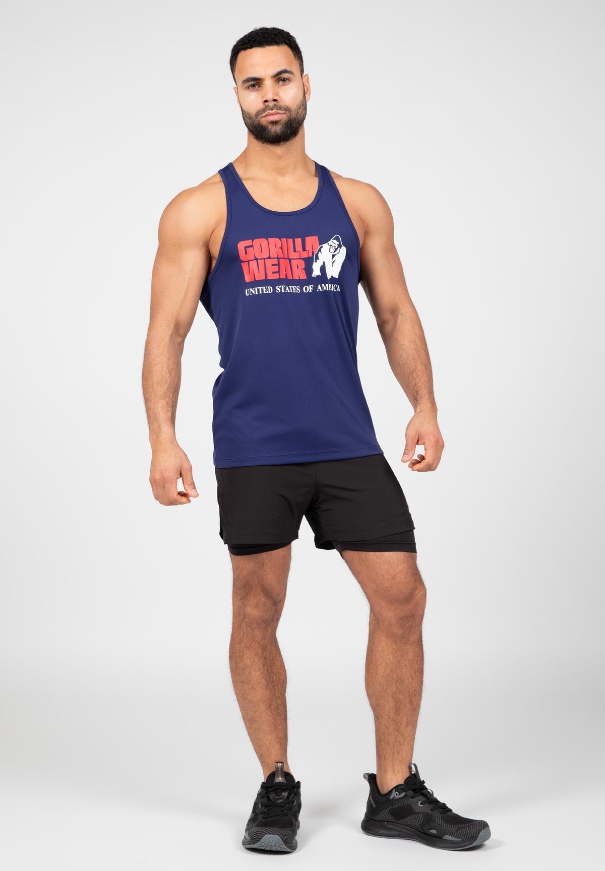 Gorilla Wear Classic Training Tank Top - Marine blauw - Detail