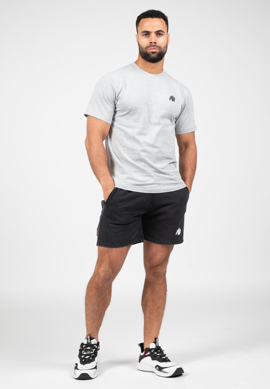 Gorilla Wear Curtis Sweat Shorts - Washed Grijs - Detail