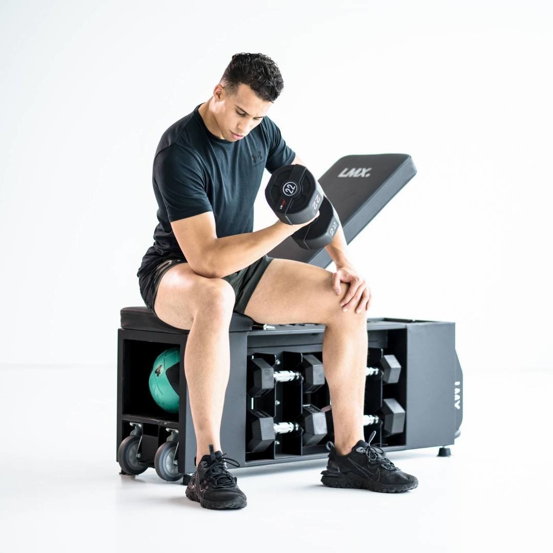 Lifemaxx Ronde PU Dumbbell Set - 2 x 22 kg - Detail