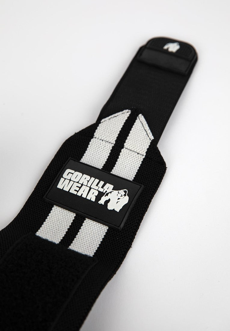 Gorilla Wear Elbow Wraps - Zwart/Wit - Detail