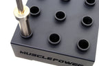 Muscle Power Standaard voor 9 Olympische Halterstangen - Zwart - Detail