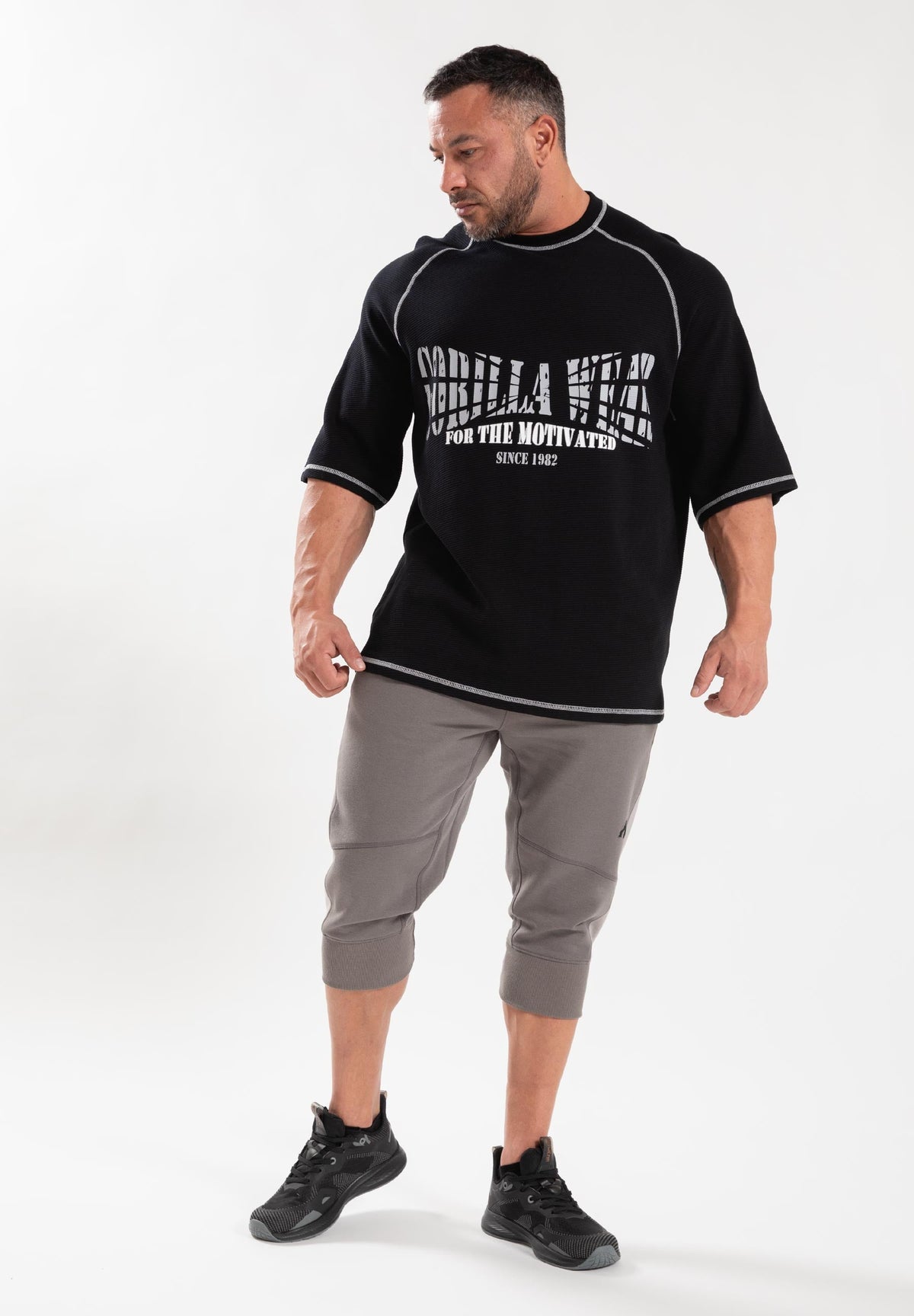 Gorilla Wear Finley Oversized T-shirt - Zwart/Grijs - Detail