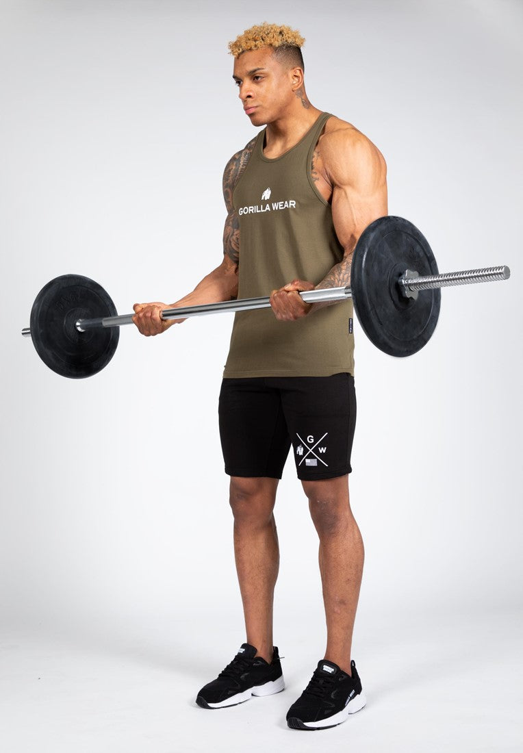 Gorilla Wear Carter Stretch Tank Top - Legergroen - Detail