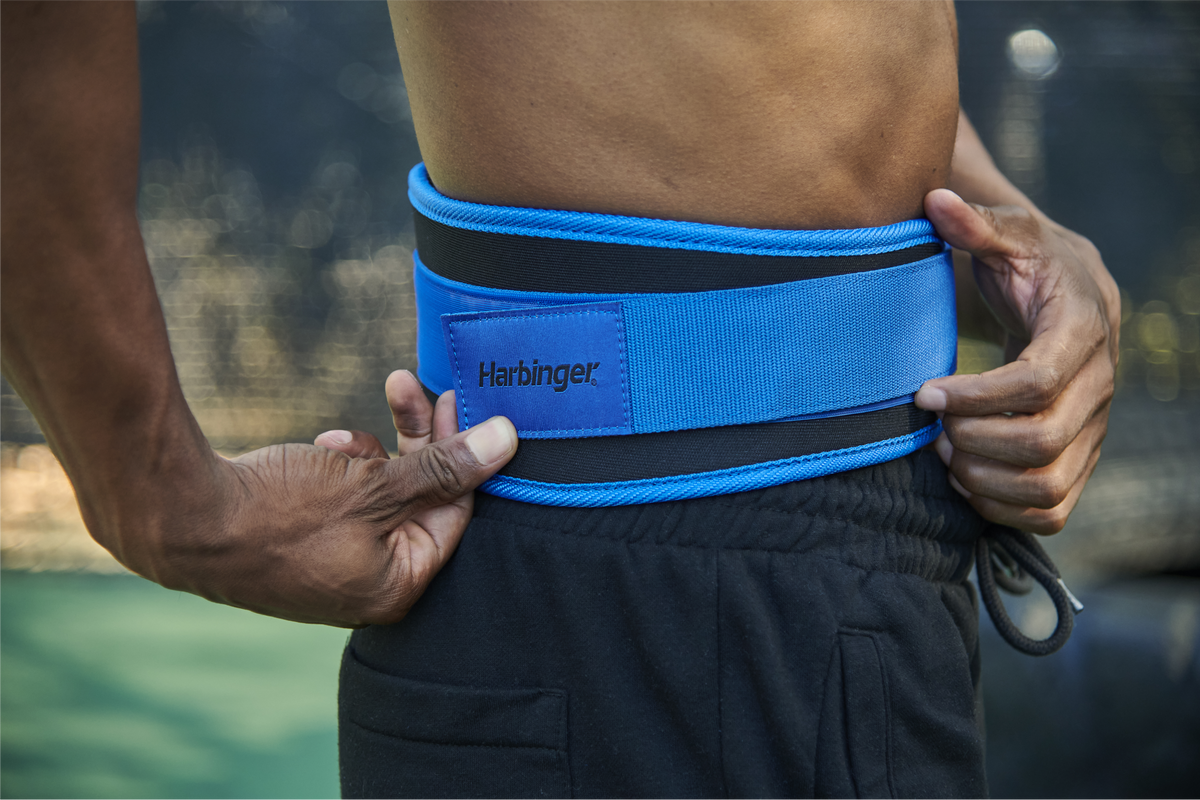 Harbinger Foam Core Lifting Belt - 4,5 inch - Unisex - Blauw - Detail