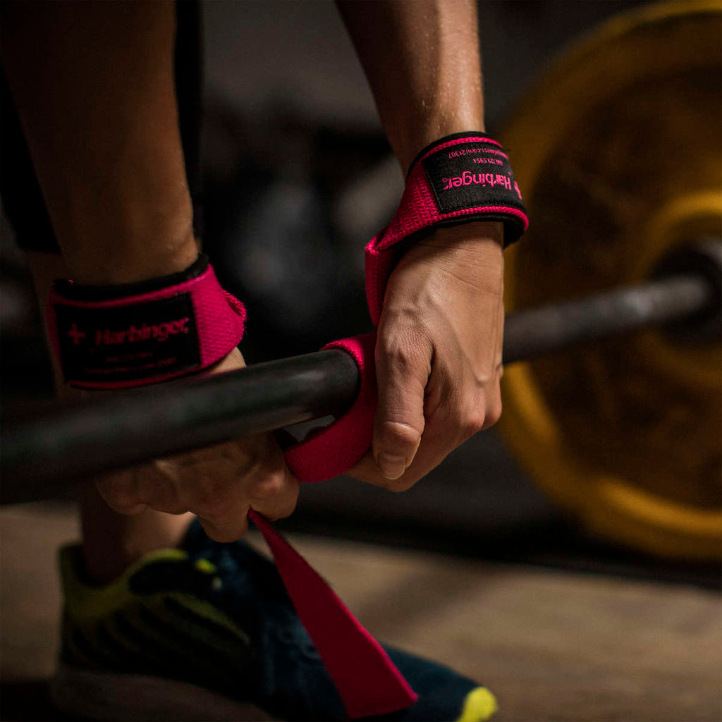 Harbinger Padded lifting strap roze - Detail