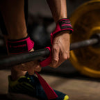 Harbinger Padded lifting strap roze - Detail
