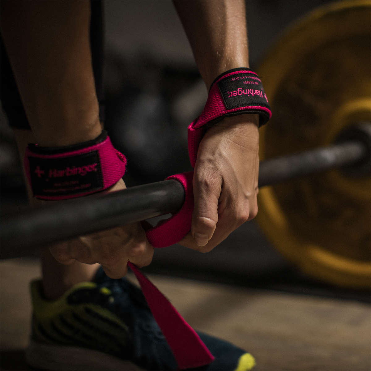 Harbinger Padded lifting strap roze - Detail