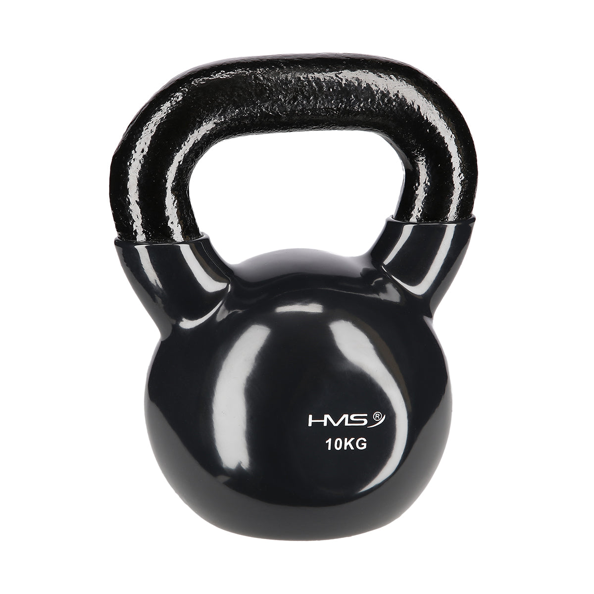 HMS Kettlebell - Gietijzer/Vinyl - 10 kg - Zwart - Detail