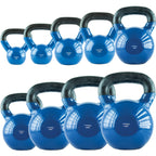 HMS Kettlebell - Gietijzer/Vinyl - 10 kg - Blauw - Detail