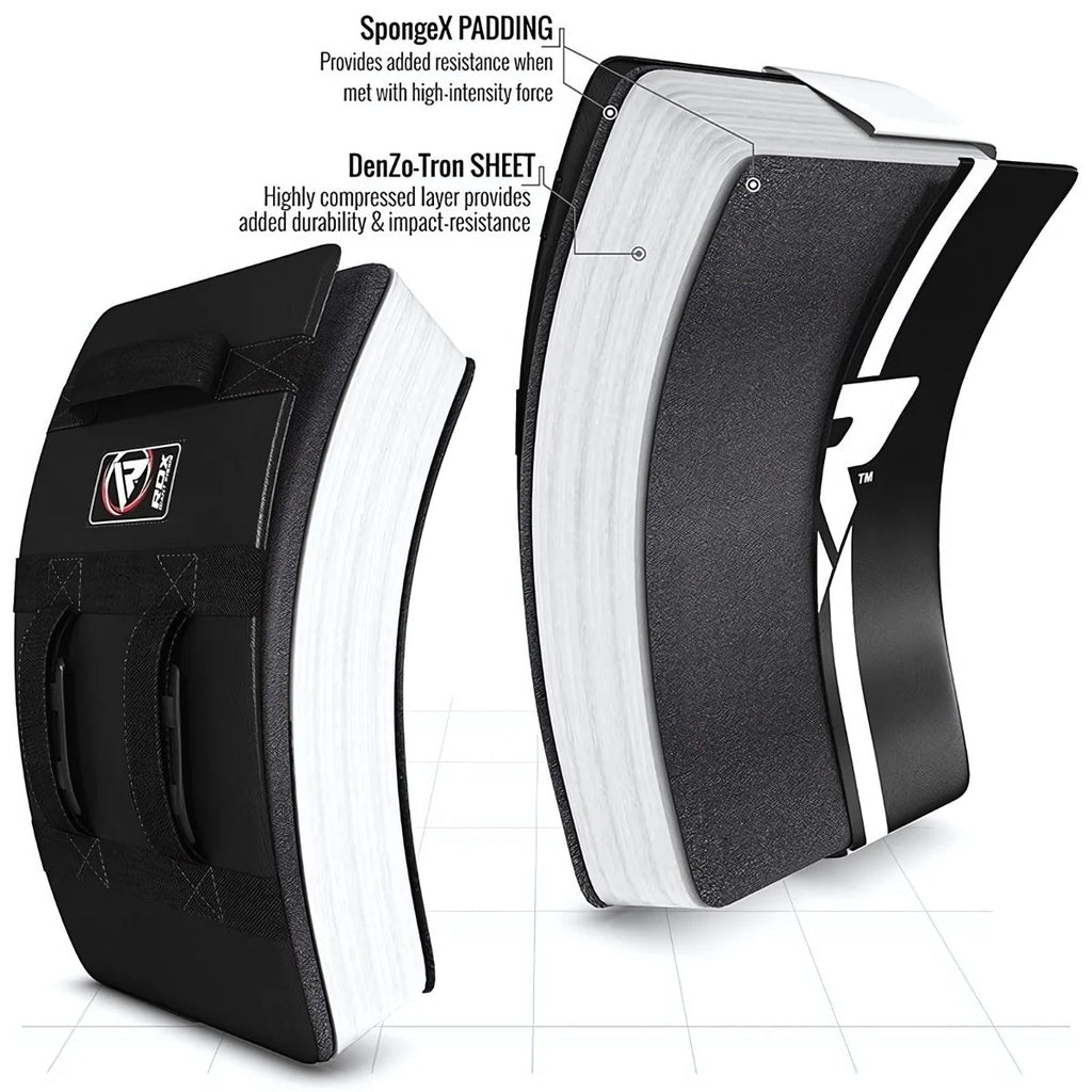 RDX Sports T1 Gebogen Stootkussen - Zwart - Detail