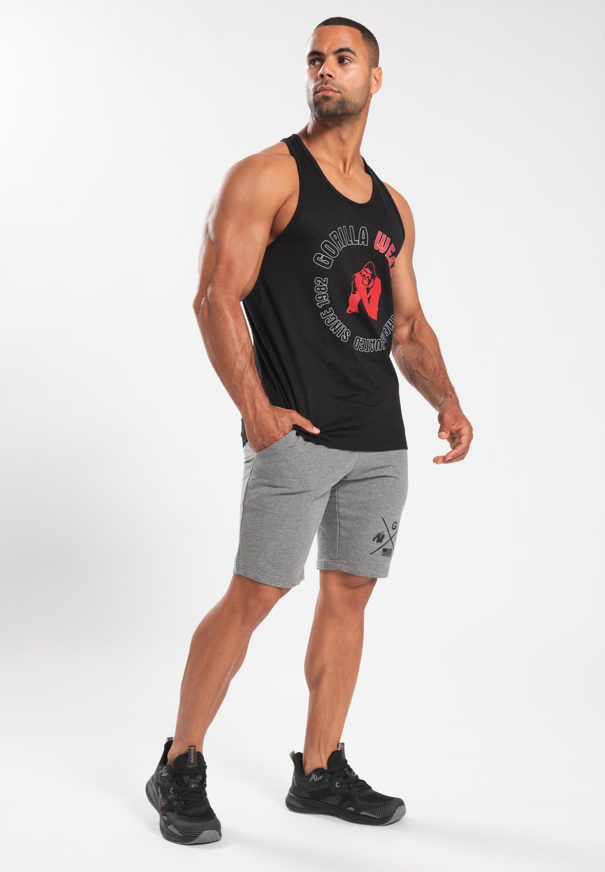 Gorilla Wear Lafayette Tank Top - Zwart - Achteraanzicht