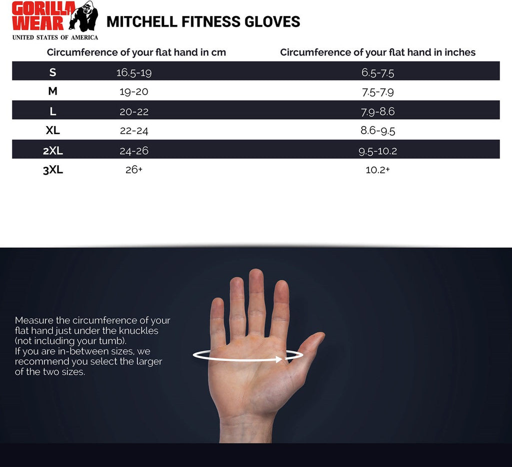 Gorilla Wear Mitchell Training Gloves - Fitness Handschoenen - Zwart/Blauw - Detail