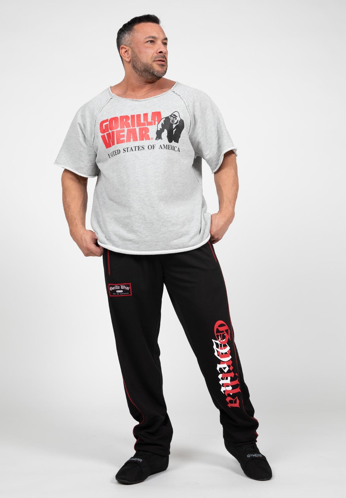 Gorilla Wear Marlow Mesh Pants - Zwart/Rood - Detail