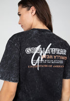 Gorilla Wear Medina Oversized T-shirt - Washed Zwart - Detail