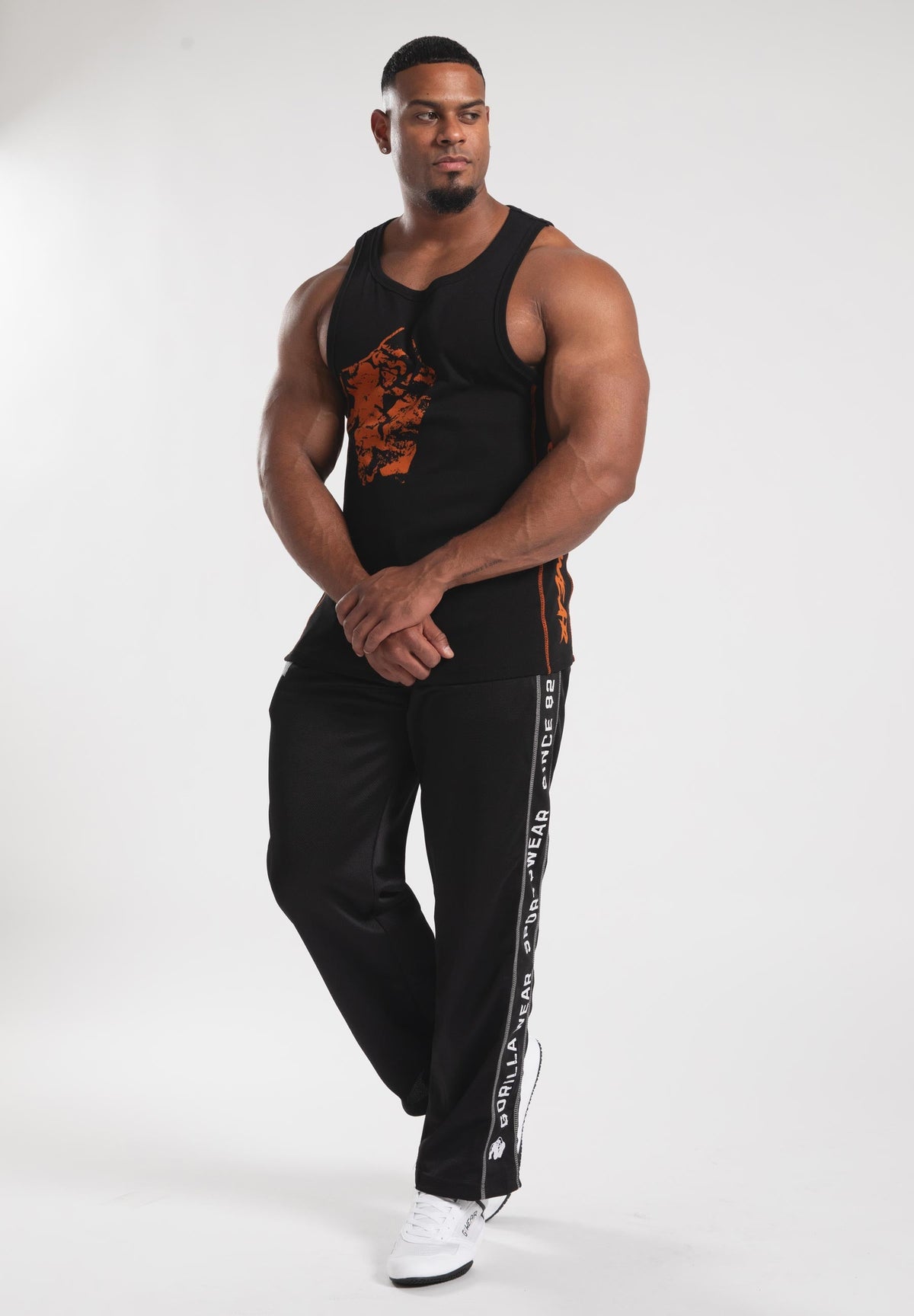 Gorilla Wear Monterey Tank Top - Zwart/Oranje - Detail