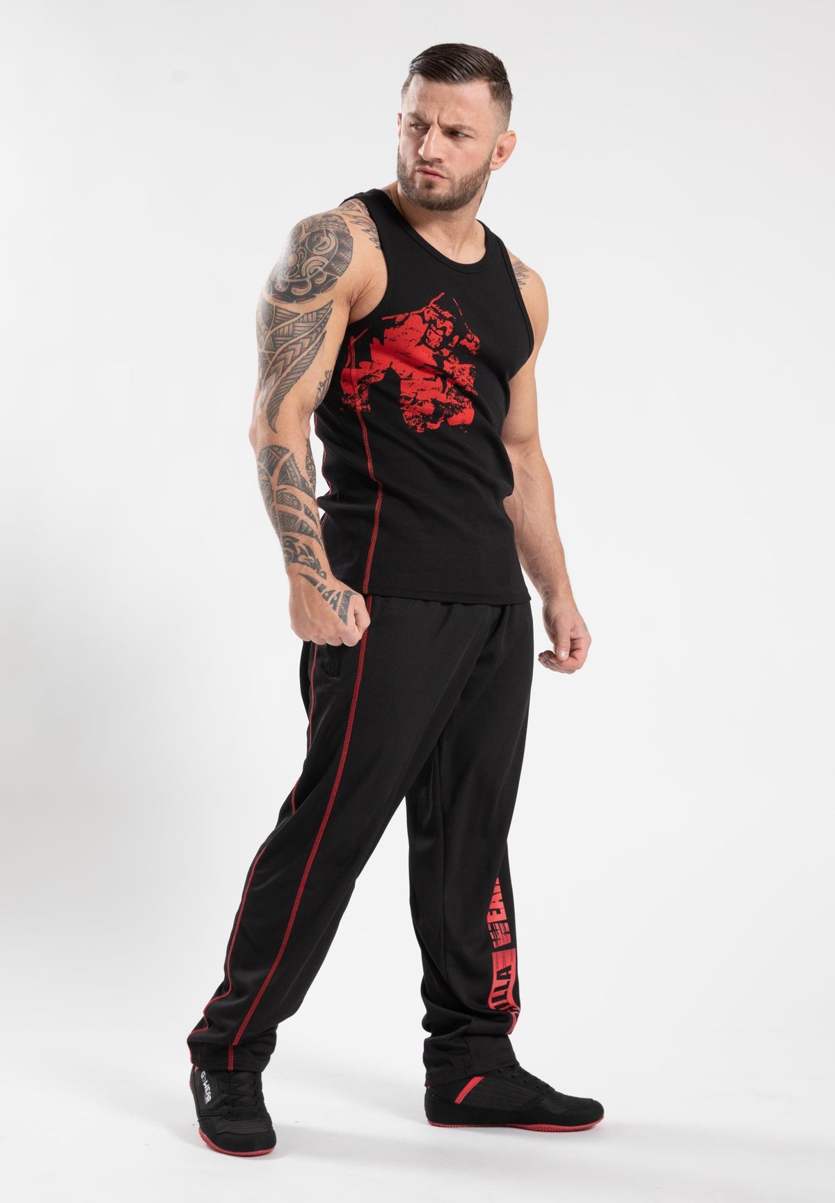 Gorilla Wear Monterey Tank Top - Zwart/Rood - Detail