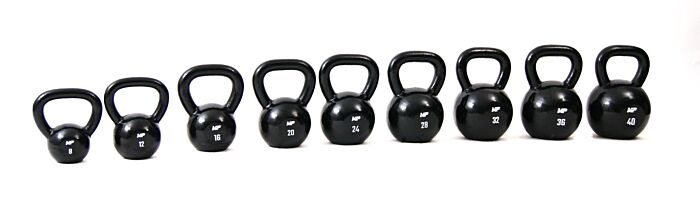 Muscle Power Gietijzeren Kettlebell - Zwart - 40 kg - Detail