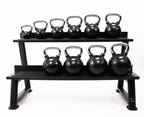 Muscle Power Rubberen Kettlebell - Zwart - 8 kg - Detail