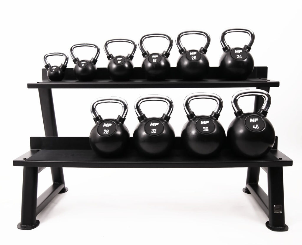 Muscle Power Rubberen Kettlebell - Zwart - 40 kg - Detail