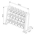 Nohrd Dumbbellset van 36 - Incl. Opbergrek - Walnoot - Detail