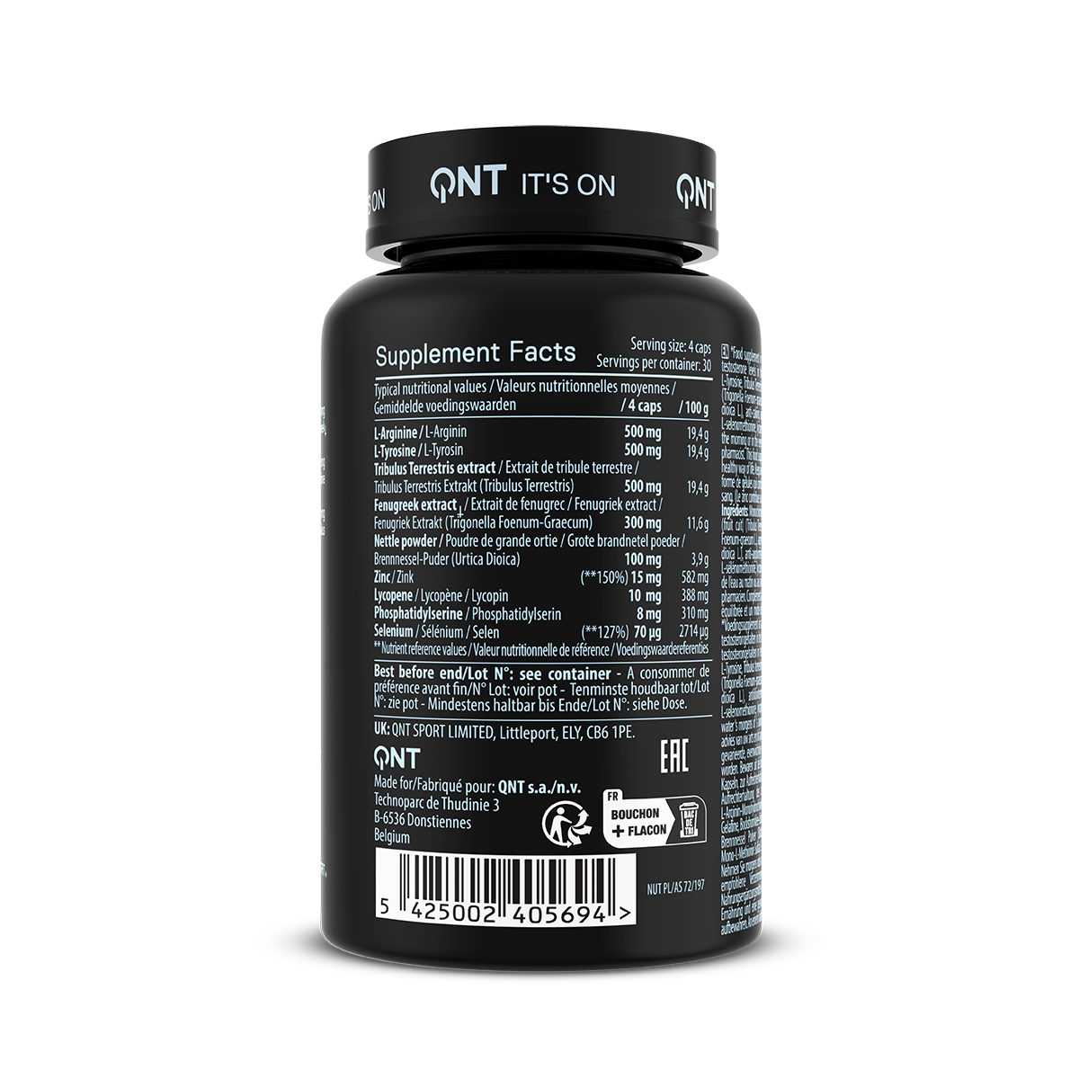 QNT Testek - Natuurlijke Testosteron Booster - 120 Capsules - Detail