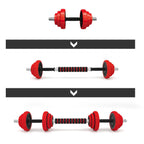 HMS Verstelbare Halter en Dumbbell Set - Rood - 20 kg - Detail
