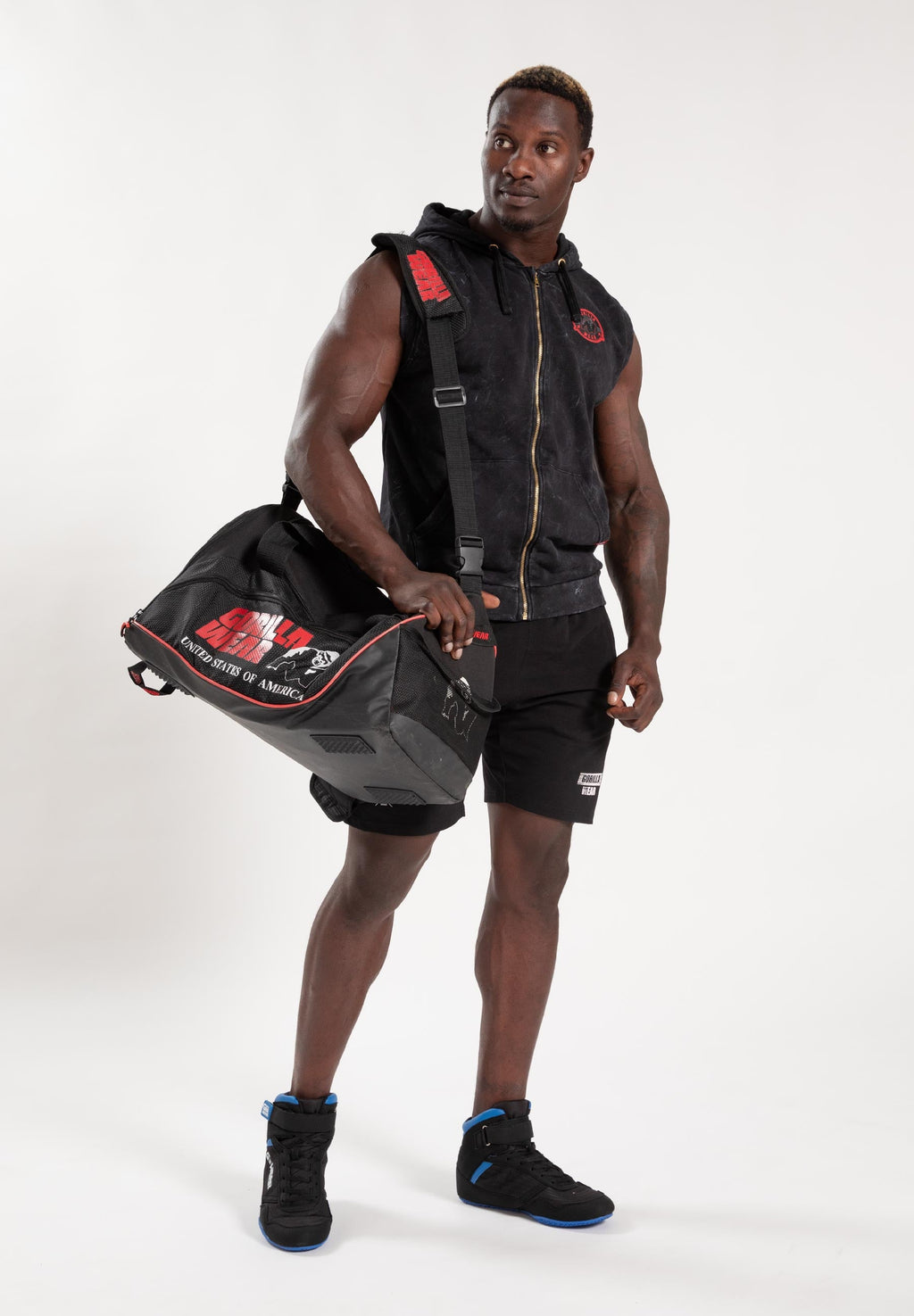 Gorilla Wear Silverdale Mouwloos Vest met Capuchon - Zwart - Detail
