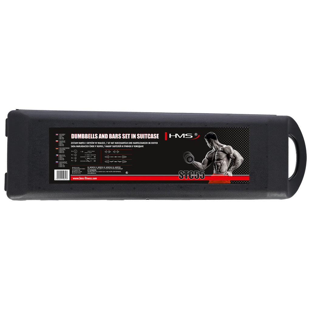 HMS Verstelbare Halter en Dumbbell Set met Opbergkoffer - 55 kg - Detail
