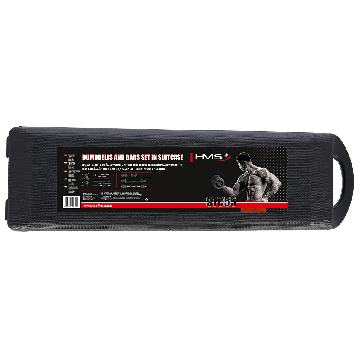 HMS Verstelbare Halter en Dumbbell Set met Opbergkoffer - 55 kg - Detail