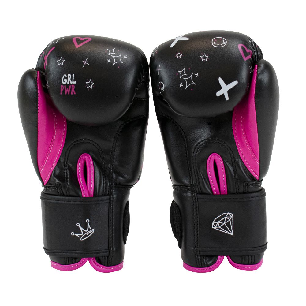 Super Pro Combat Gear Bokshandschoenen Kids Bear - Zwart/Roze - Detail