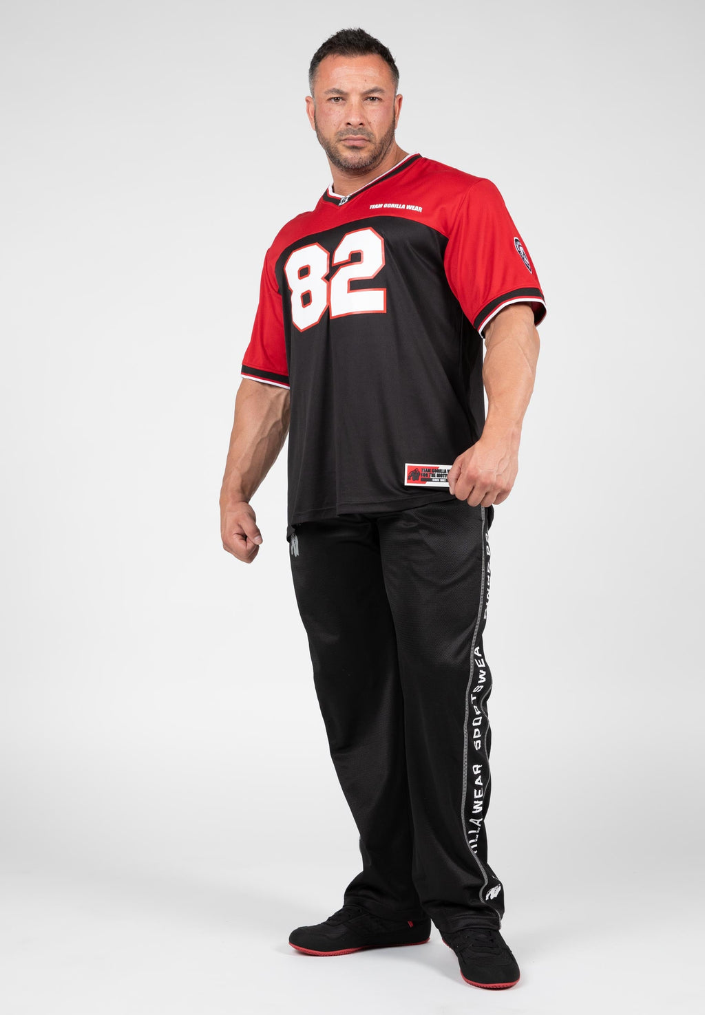 Gorilla Wear Trenton Football Jersey - Zwart/Rood - Detail