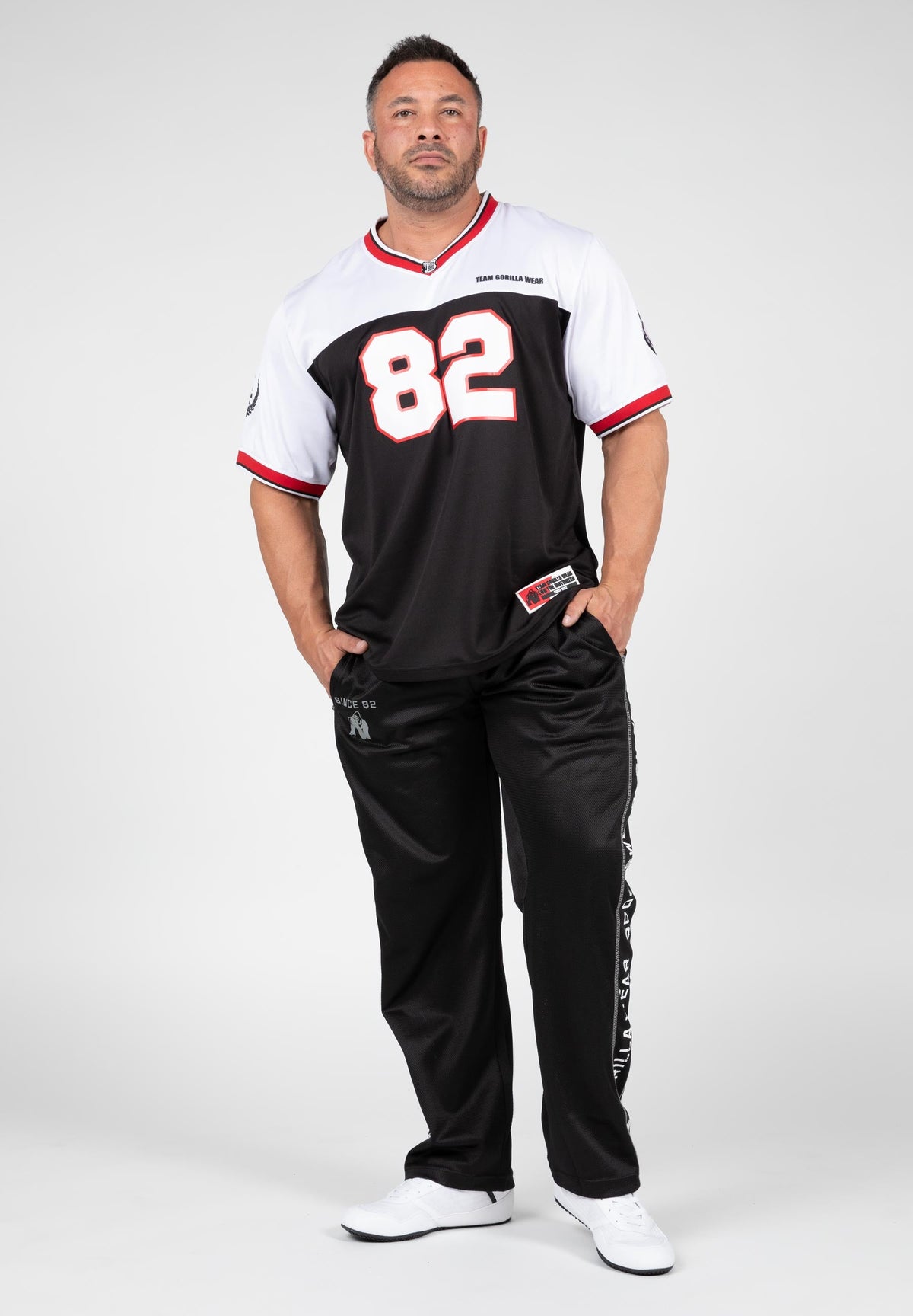 Gorilla Wear Trenton Football Jersey - Zwart/Wit - Detail