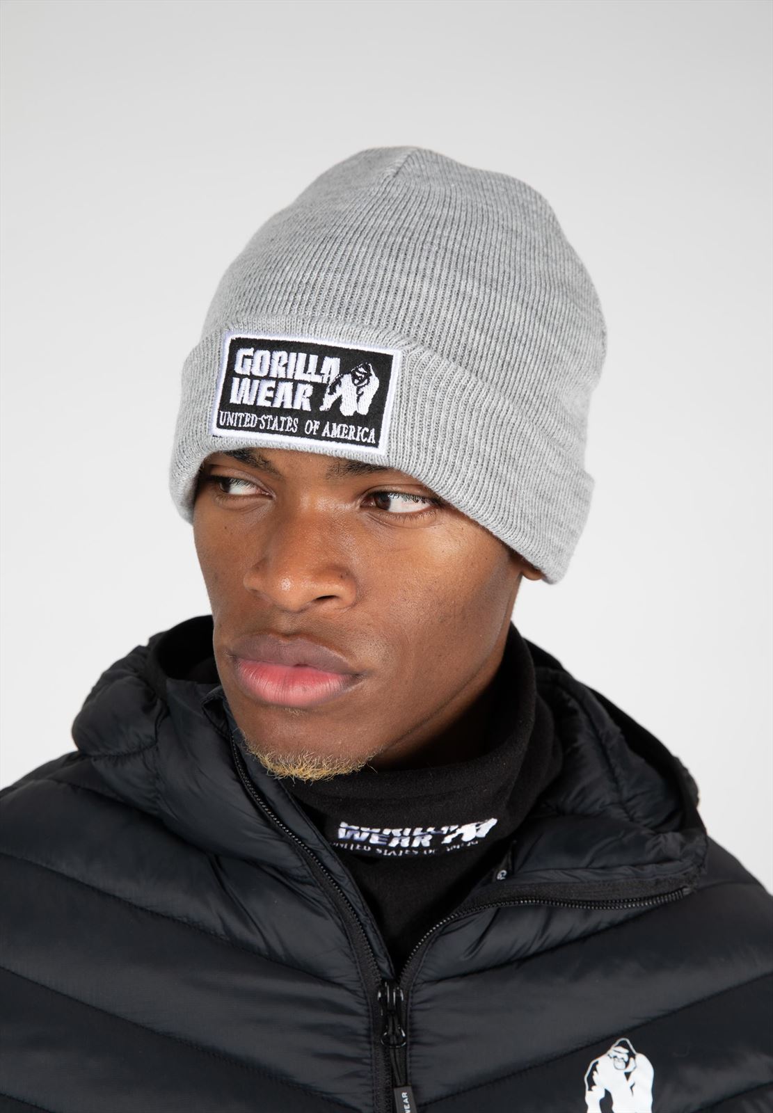 Gorilla Wear Vermont Muts - Beanie - Grijs - Detail
