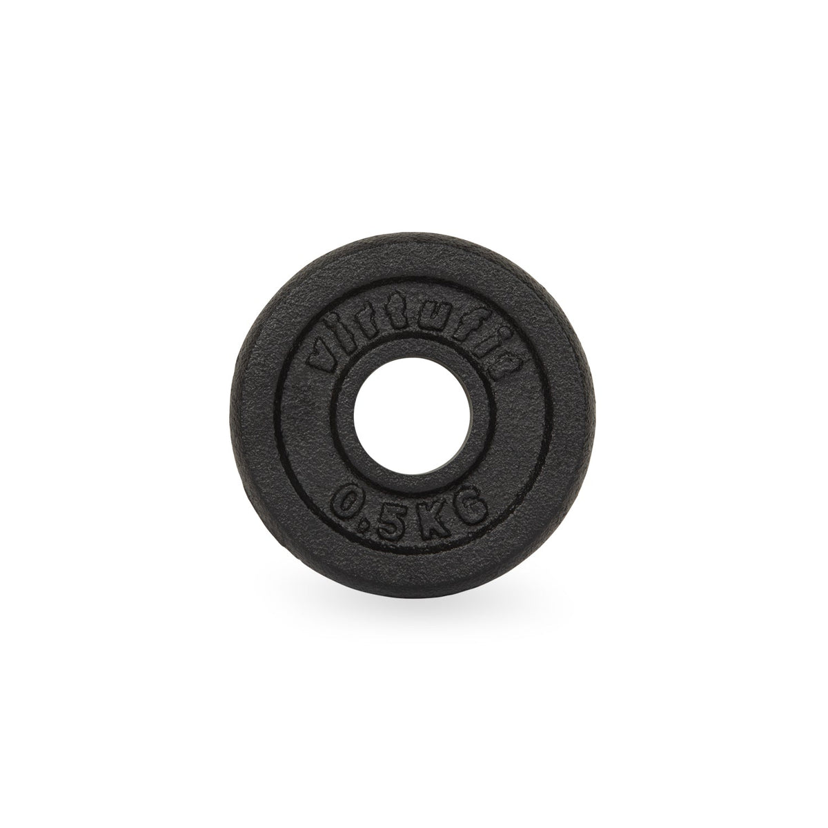 VirtuFit Gietijzeren Halterschijf - Halter gewicht - 30 mm - 0.5 kg - Zwart - Detail