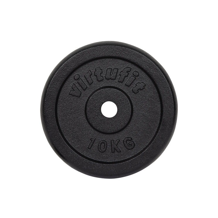 VirtuFit Gietijzeren Halterschijf - Halter gewicht - 30 mm - 10 kg - Zwart - Detail