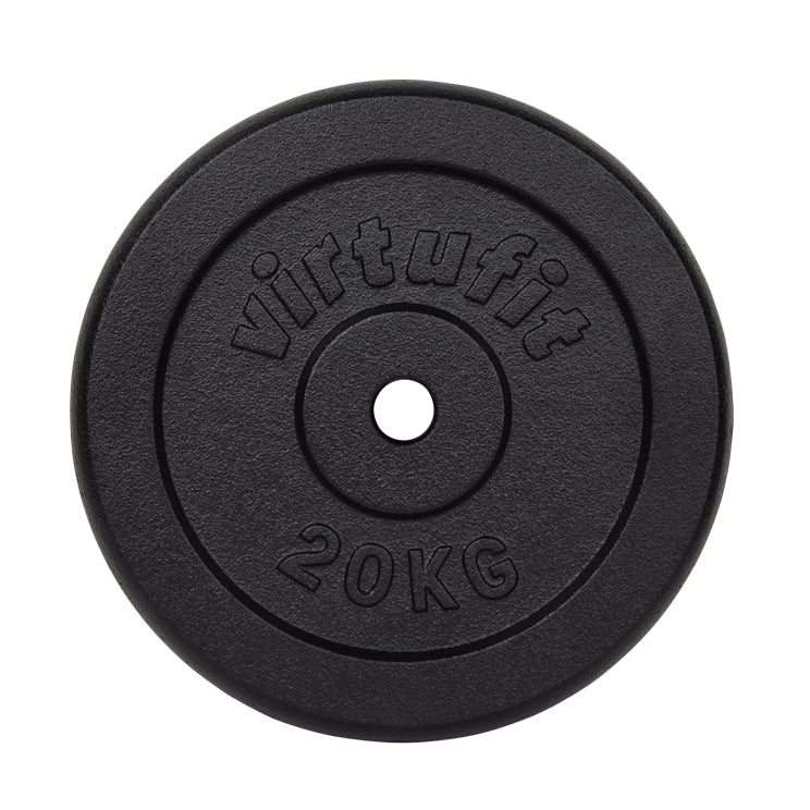 VirtuFit Gietijzeren Halterschijf - Halter gewicht - 30 mm - 20 kg - Zwart - Detail